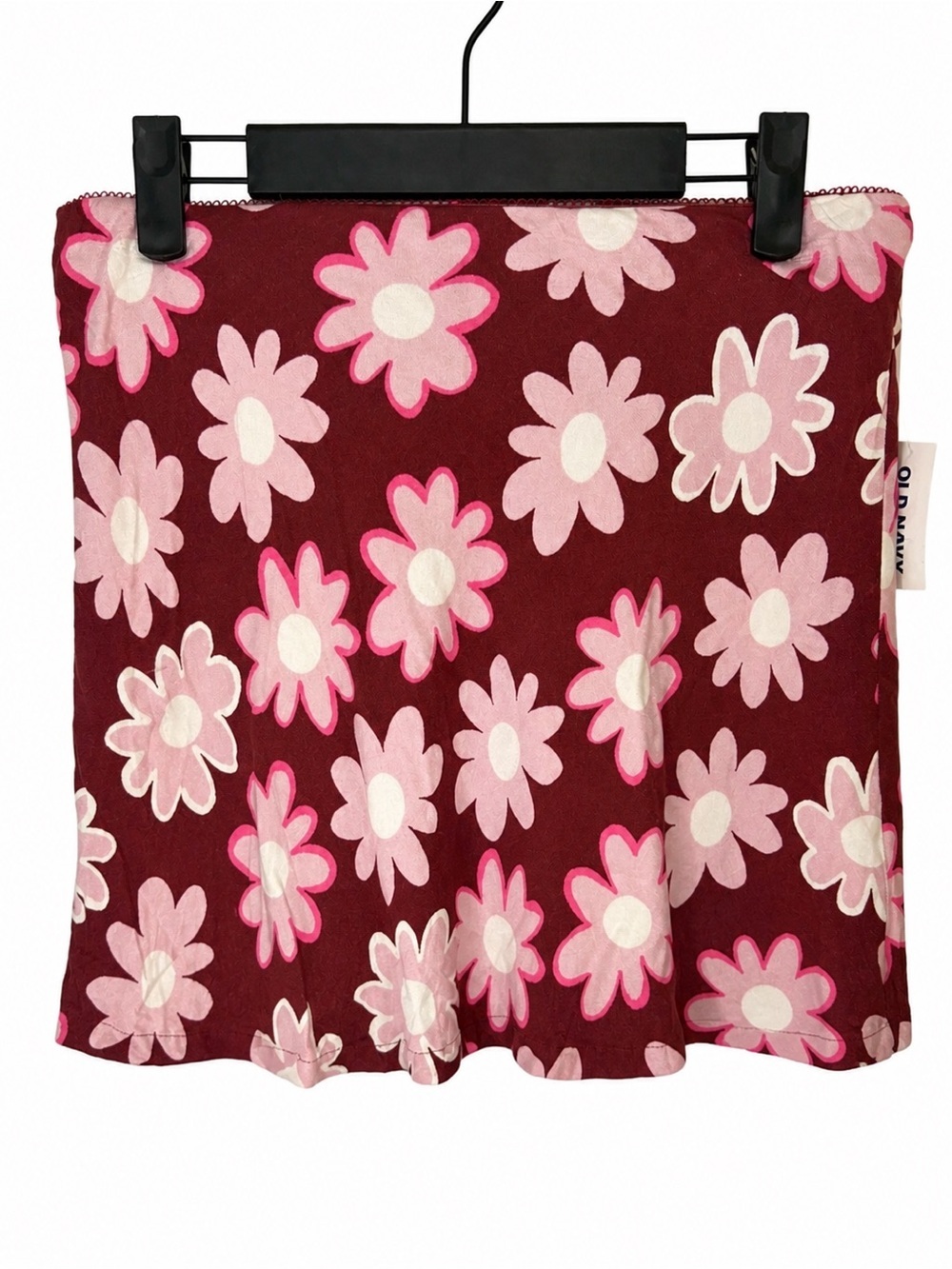 🆓 $0 WITH PURCHASE - Flower Print Mini Skirt in Burgundy and Pink Sz XL 14-16